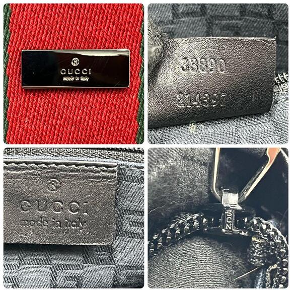 Authentic Gucci GG Vintage Ophidia Sherry Line Tote Bag Suede Black Purse - Picture 9 of 9